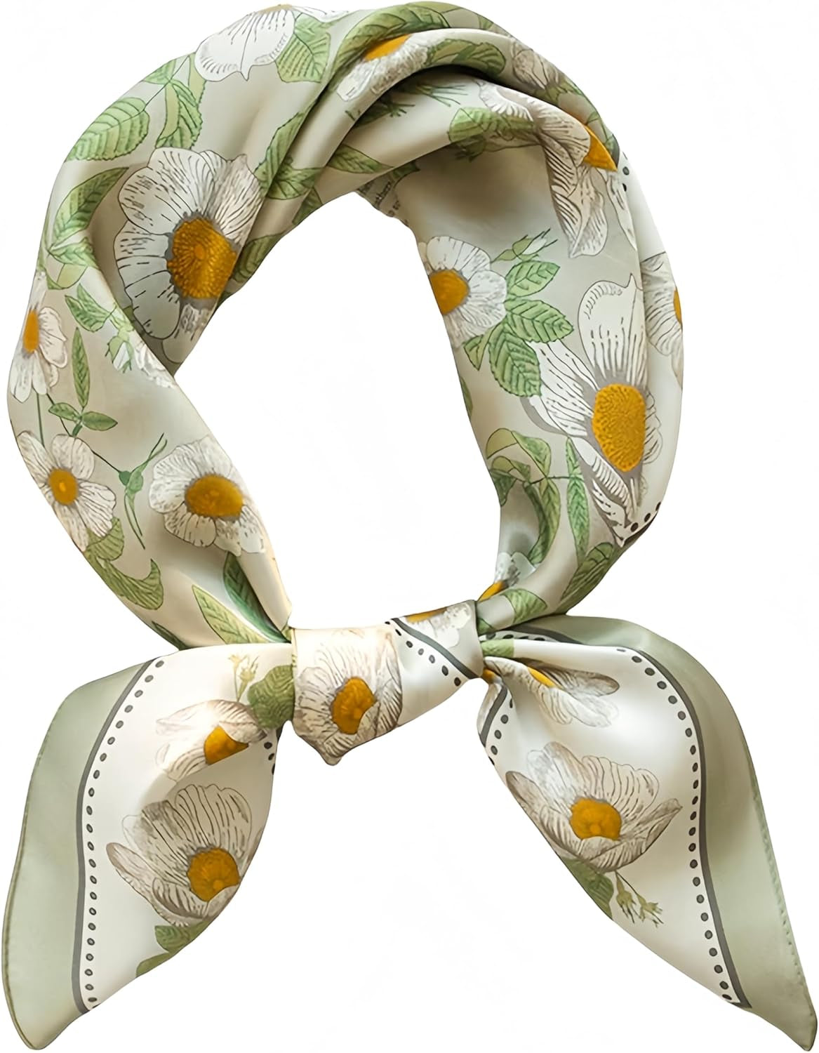 MINIDORA Satin Scarves for Women 27.5 × 27.5 Inches Medium Square Elegant Silk Feeling Head Scarf