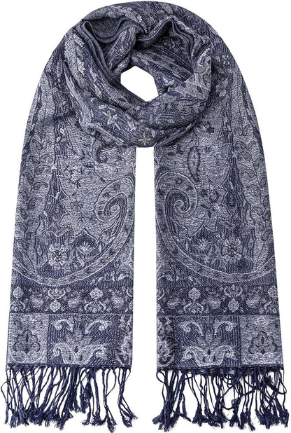 Umjetnost Womens Soft Silky Pashmina Rave Scarf Paisley Pattern Pashmina Shawl Wrap with Fringes