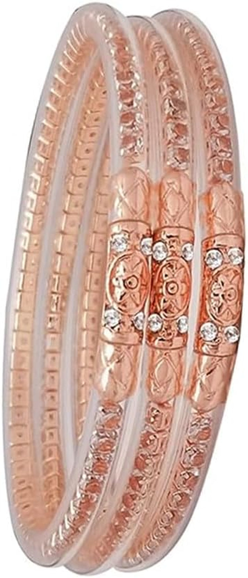 3Pcs Crystal Jelly Silicone Bracelets Set Shine Jelly Rhinestone Silicone Filled Bangles Bracelet for Women Men