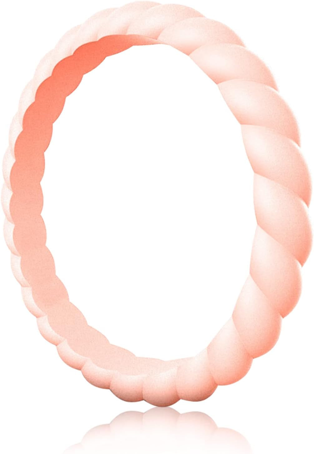Egnaro Silicone Wedding Ring for Women,Thin and Stackble Braided Rubber Wedding Bands,No-Toxic,Skin Safe