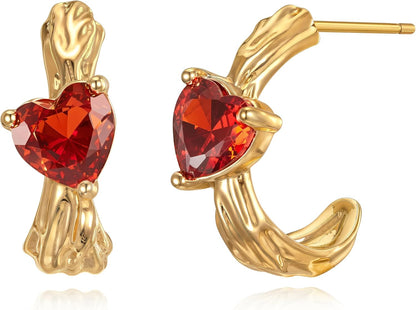 MYEARS Women Hoop Earrings Gold 14K Gold Filled Small Simple Handmade Hypoallergenic Everyday Illusion Jewelry