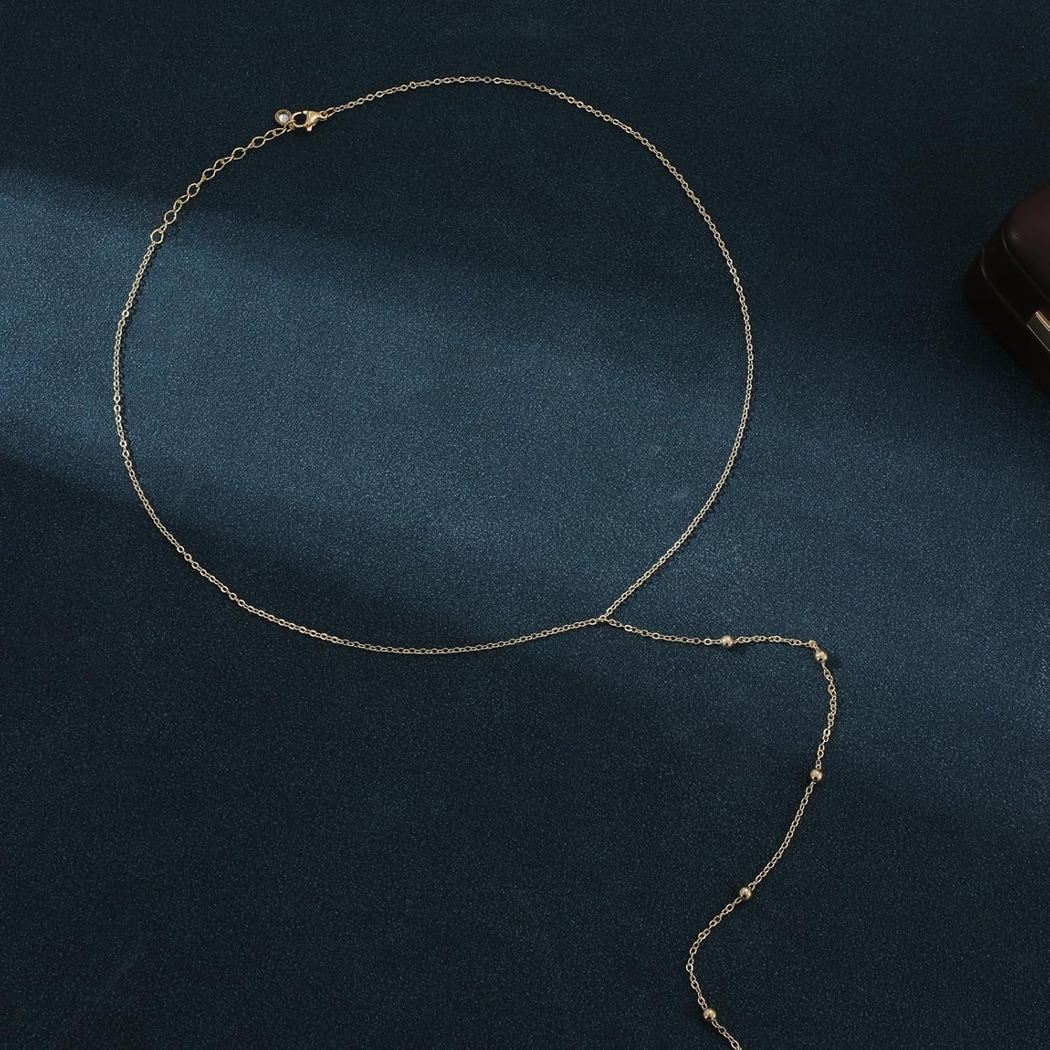 BERISO 14K Gold Plated Body Chain for Women - Sexy Waist Beads Chain, Adjustable Beach Body Jewelry, Elegant Bikini Belly Chain, Boho Festival Layered Body Jewelry (26.5-33 Inch)