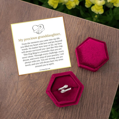 Adjustable granddaughter hug ring for women