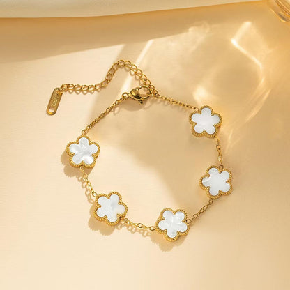 18K gold plated stackable bracelets with lucky charms