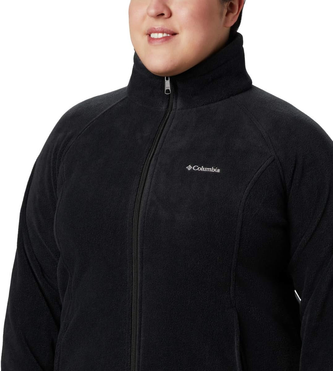 Pocket detail on Columbia Benton Springs women's full zip