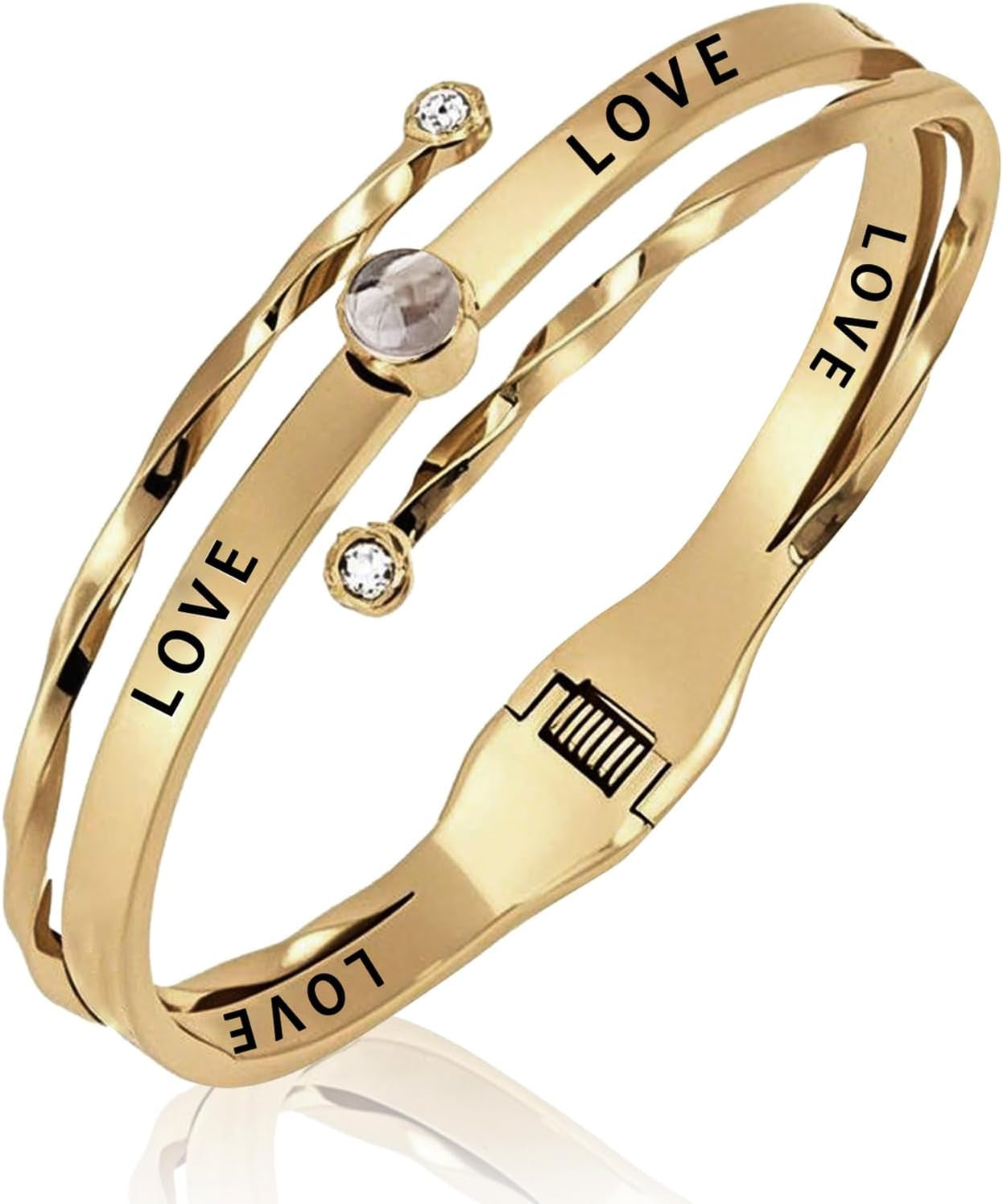 18 K Plated Gold Bracelets for Women Dainty Waterproof Non Tarnish Bangles Stack Charm Fashion Tennis Bracelet Jewelry Gifts Set