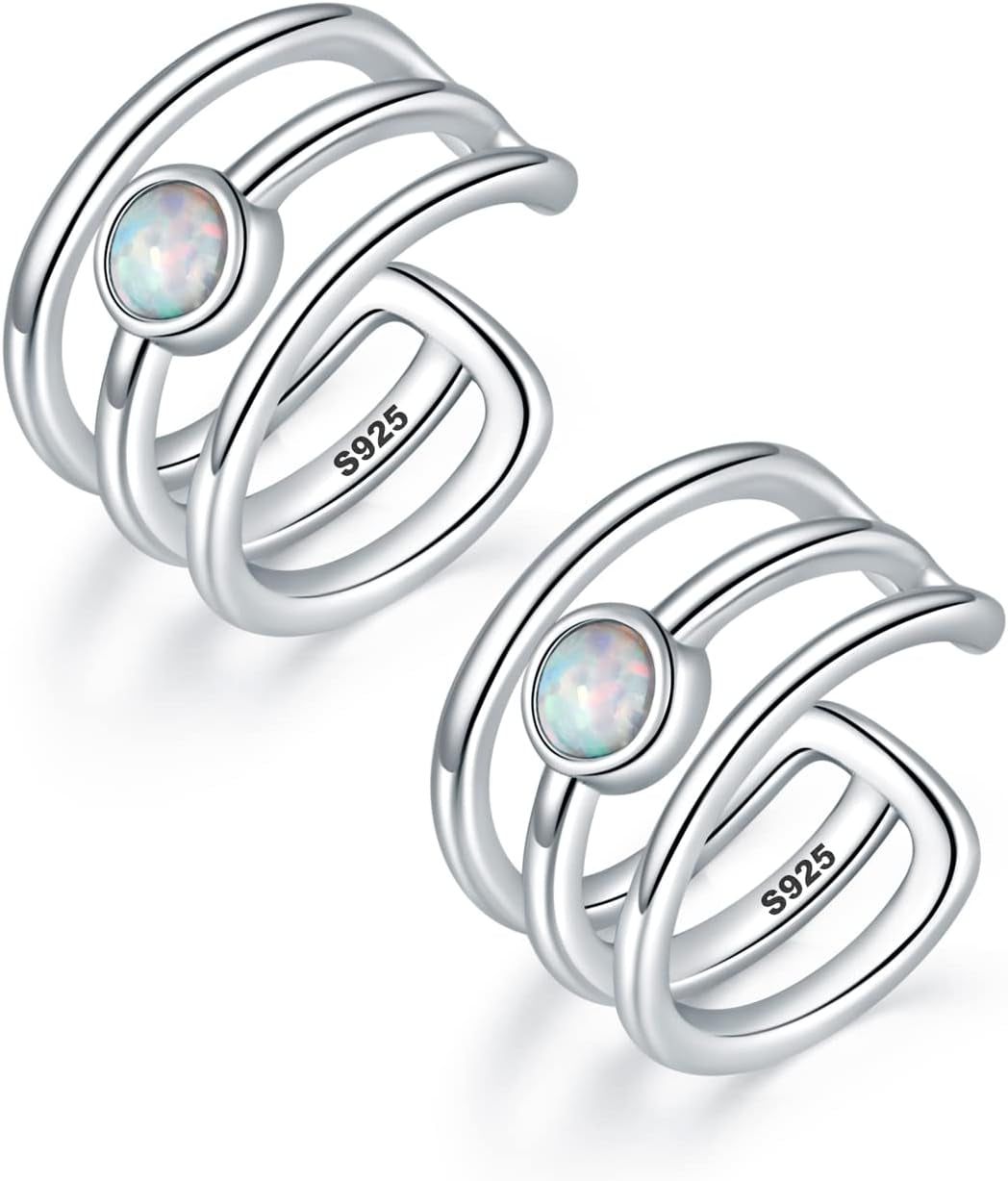 CHIC & ARTSY 925 Sterling Silver Ear Cuffs for Women, Non Piercing Clip on Cartilage Cuffs, Adjustable Fake Conch & Helix Earrings, Gold Plated & Oxidized Various Styles