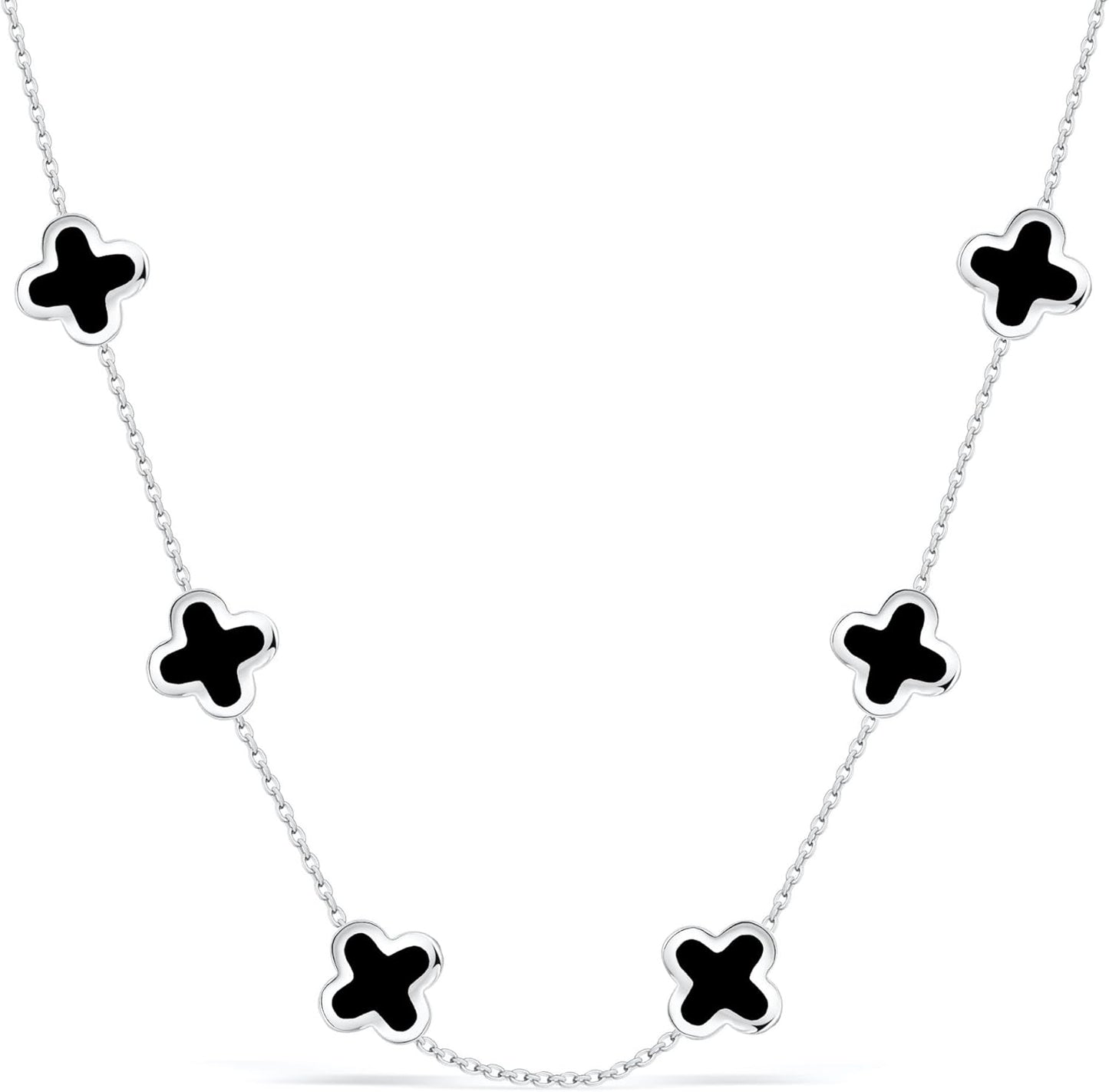 SHINYY Four Leaf Clover Choker Necklace for Women | 18K Gold Plated Lucky 4 Leaf Jewelry | Trendy Gifts for Her