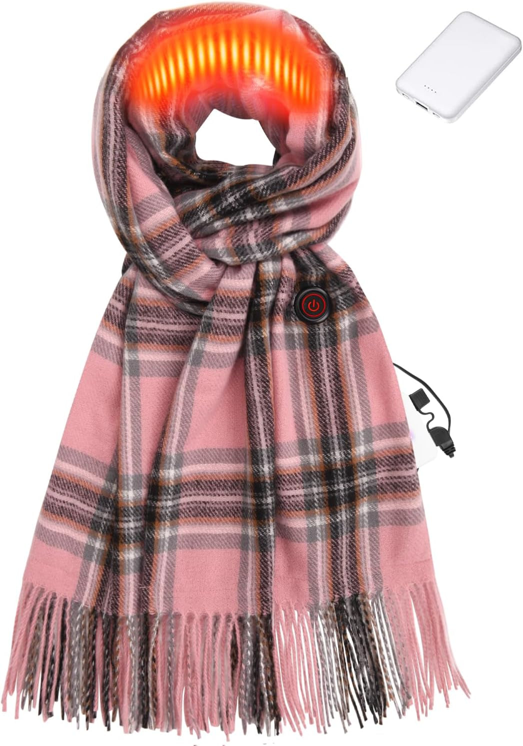 Heated Scarf for Women and Men with Portable Rechargeable Battery, Electric Neck Scarf for Cold Weather Winter