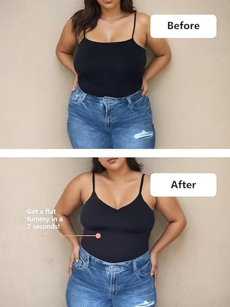 Seamless shapewear camisole back and side smoothing technology