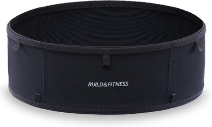 Build & Fitness LiteBelt black running belt front view