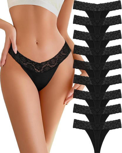 Womens low-rise lace thong underwear with sexy appeal