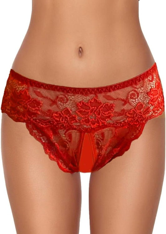 Plus size lace thongs for women in black