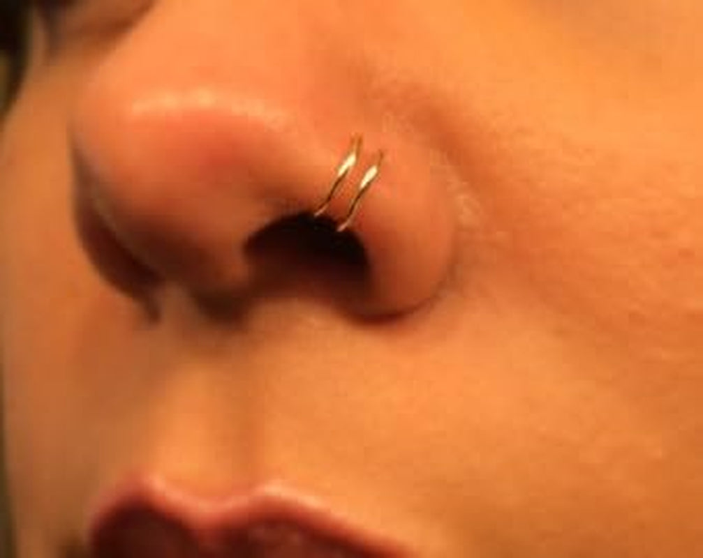 Briana Williams Fake Lip Piercing Fake Lip Ring Fake Nose Ring Fake Nose Piercing Faux Lip Rings Fake Snake Bite Piercing Clip on Non Piercing Double Cartilage Helix Earrings Ear Cuff for Women Men