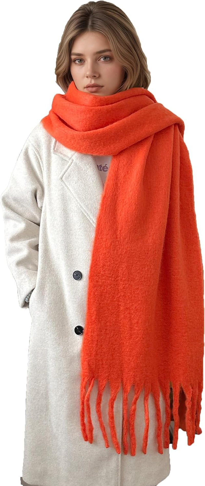 Women'S Winter Scarfs, Mohair Vintage Scarf for Women and Men, Large Chunky Scarf Cashmere Feel Blanket Wrap