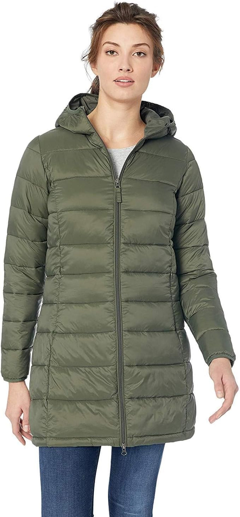 Amazon Essentials Womens Lightweight Water-Resistant Packable Hooded Puffer Coat (Available in plus Size)
