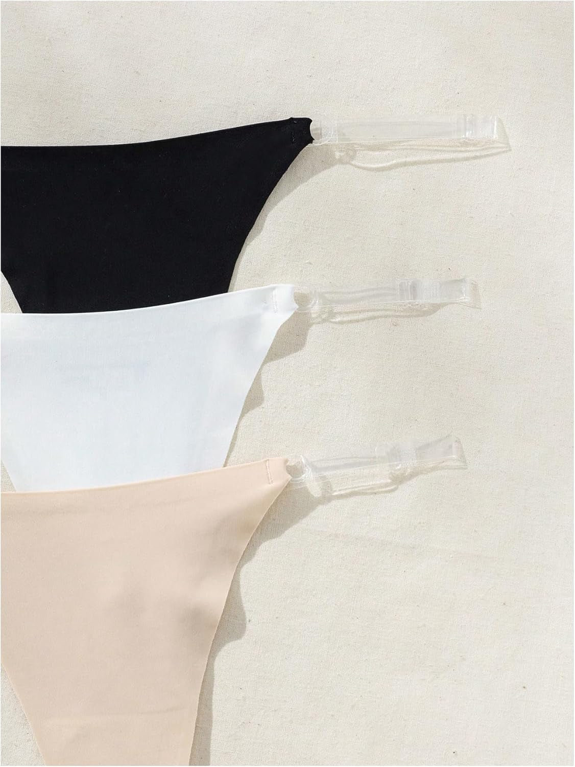 Low rise g-string thongs 3-pack in neutral shades