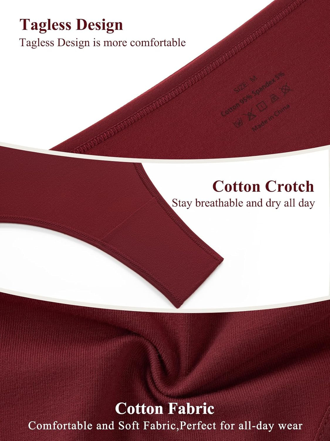 No-show seamless thongs for women laid out flat