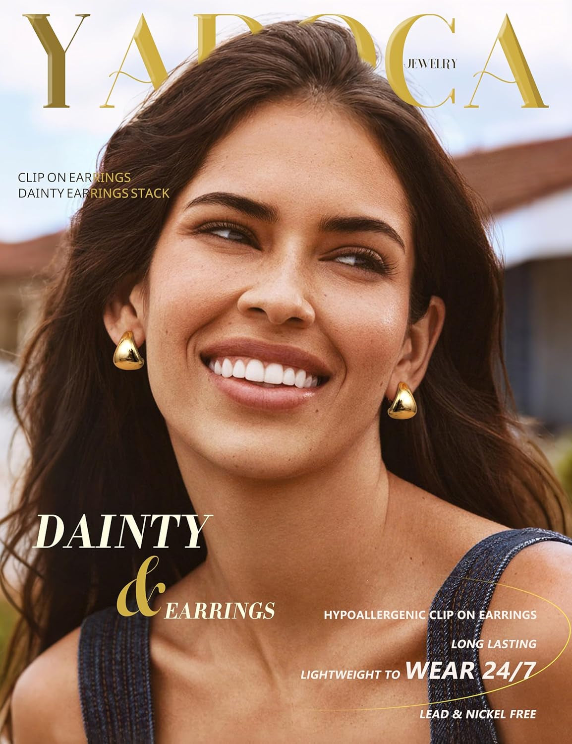 YADOCA 9 Pairs Gold Clip on Earrings for Women 14K Gold Plated Waterdrop Chunky Clip on Hoop Earrings No Piercing Fake Earrings Set