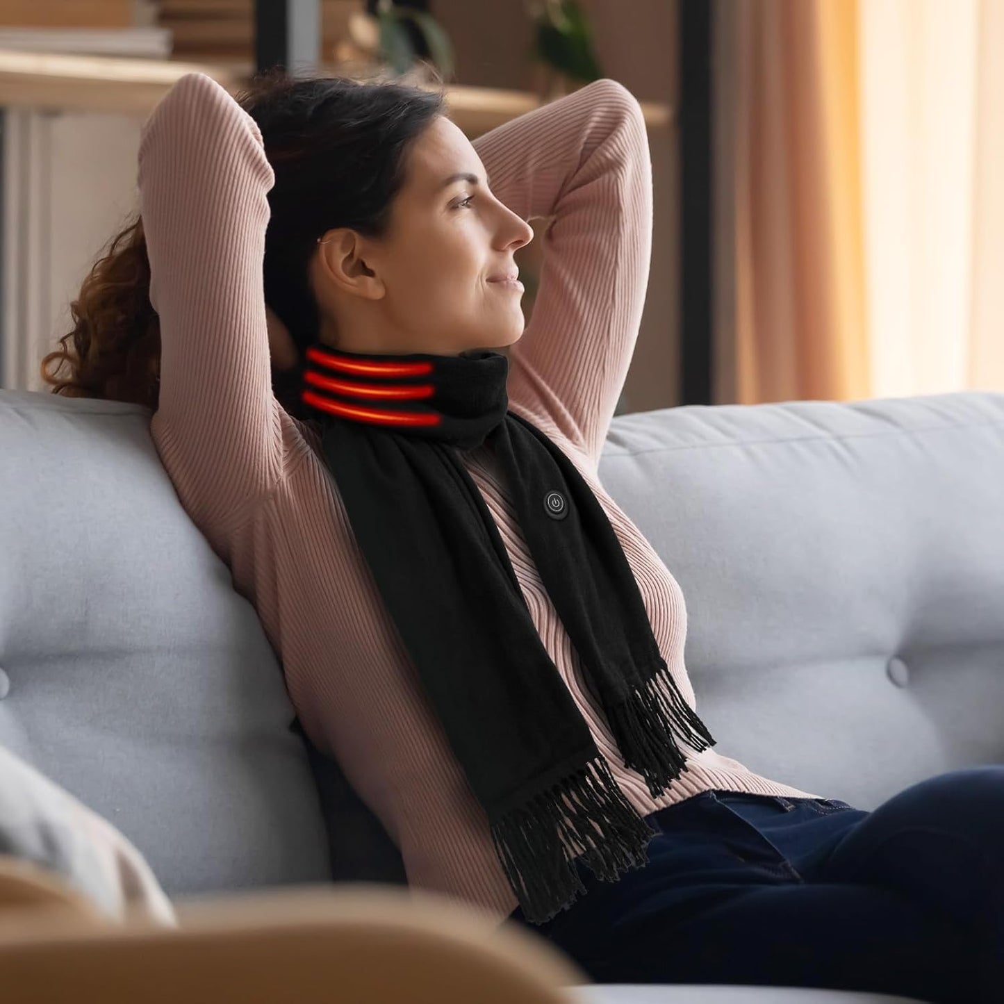 EN'DA Professional Heated Scarf for Women and Men with Rechargeable Battery, Winter Electric Scarf for Cold Weather