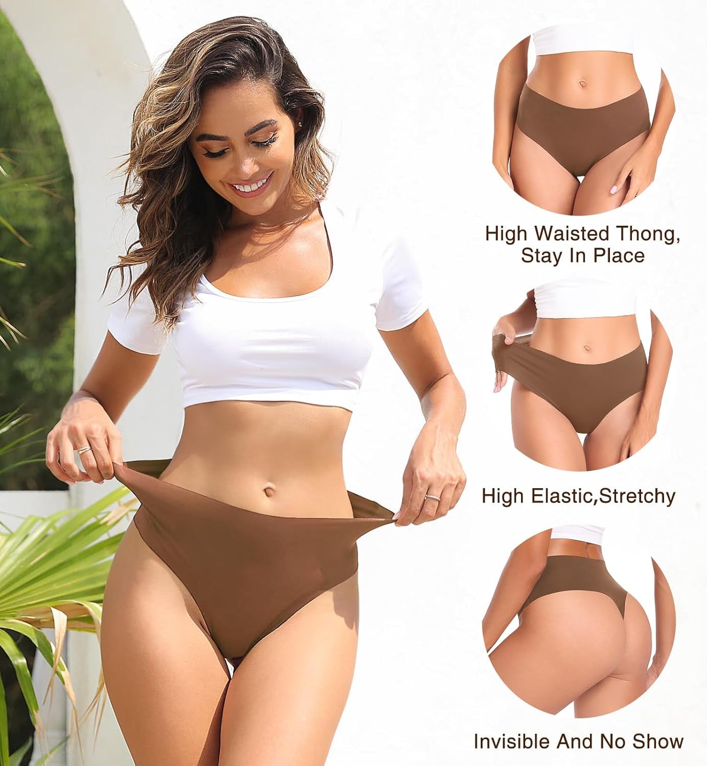Wealurre women's high waisted thongs 6 pack colors
