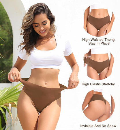 Wealurre women's high waisted thongs 6 pack colors