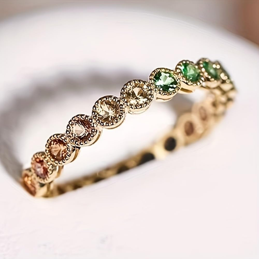 Cubic zirconia statement ring in different lighting