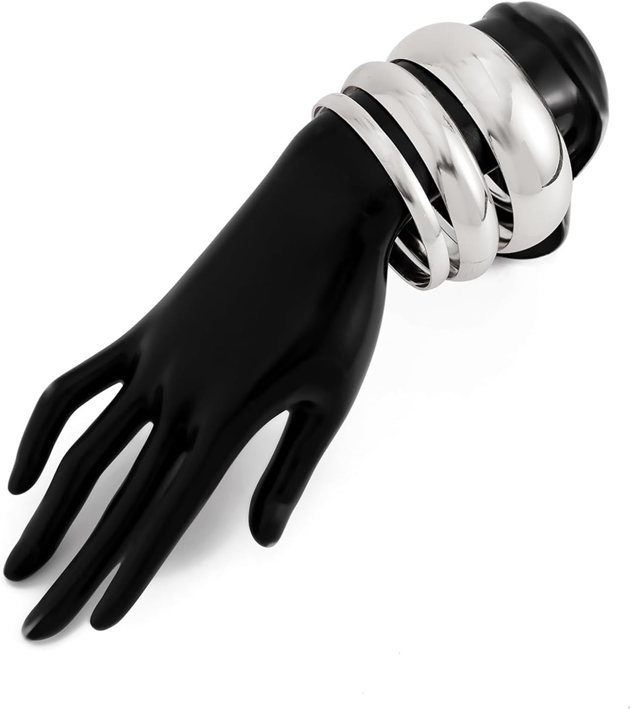 3PCS Chunky Bangles Bracelet Set for Women Gold Silver Non Tarnish Jewelry Gift