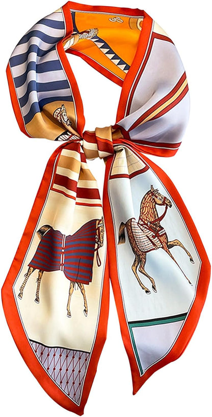 Head Scarf Hair Neck Scarves for Women Purse Bag Scarfs for Handbags Silky Long Thin Satin Headscarf Fashion