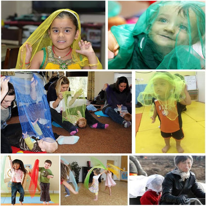 AIVIAI Dance Scarves Music Scarves for Children Movement and Juggling 12Pcs
