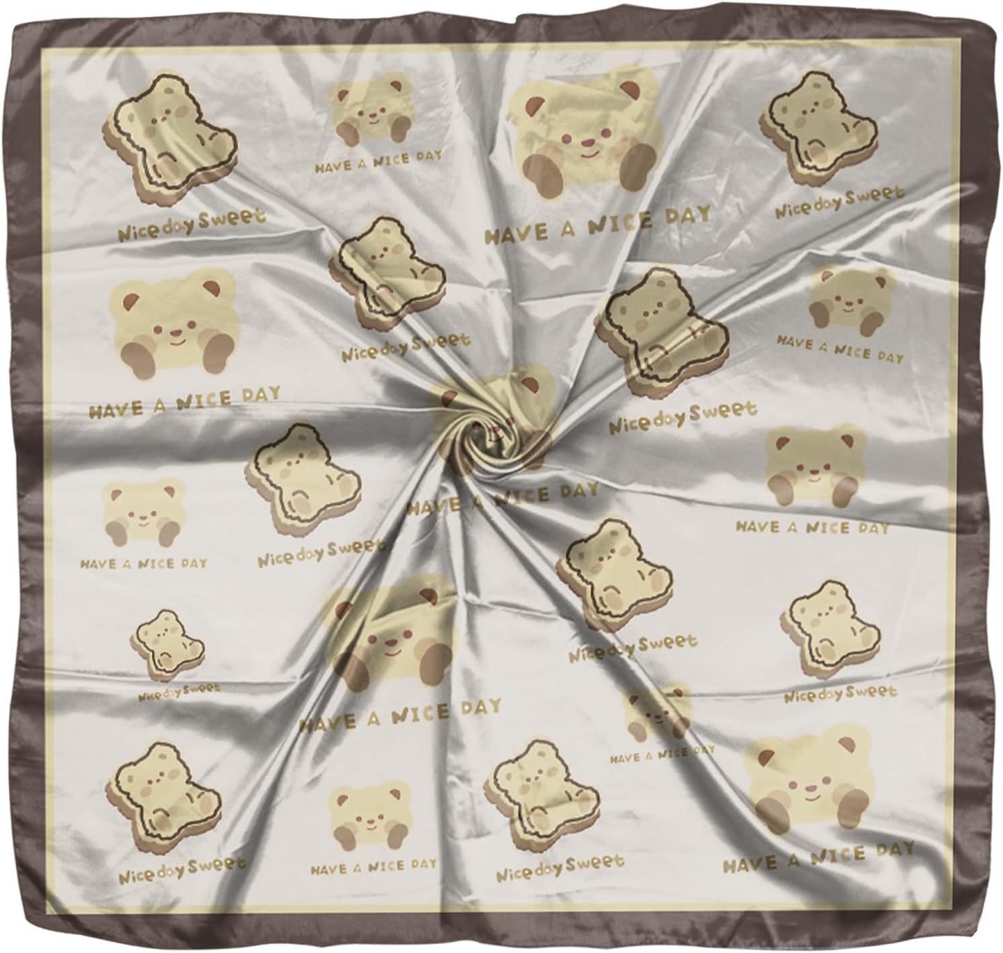 Scarf Silk Feeling Square Satin Head Hair Scarf Wrap 27.5 Inches Headwear Aesthetic Cute Decoration Women Girls