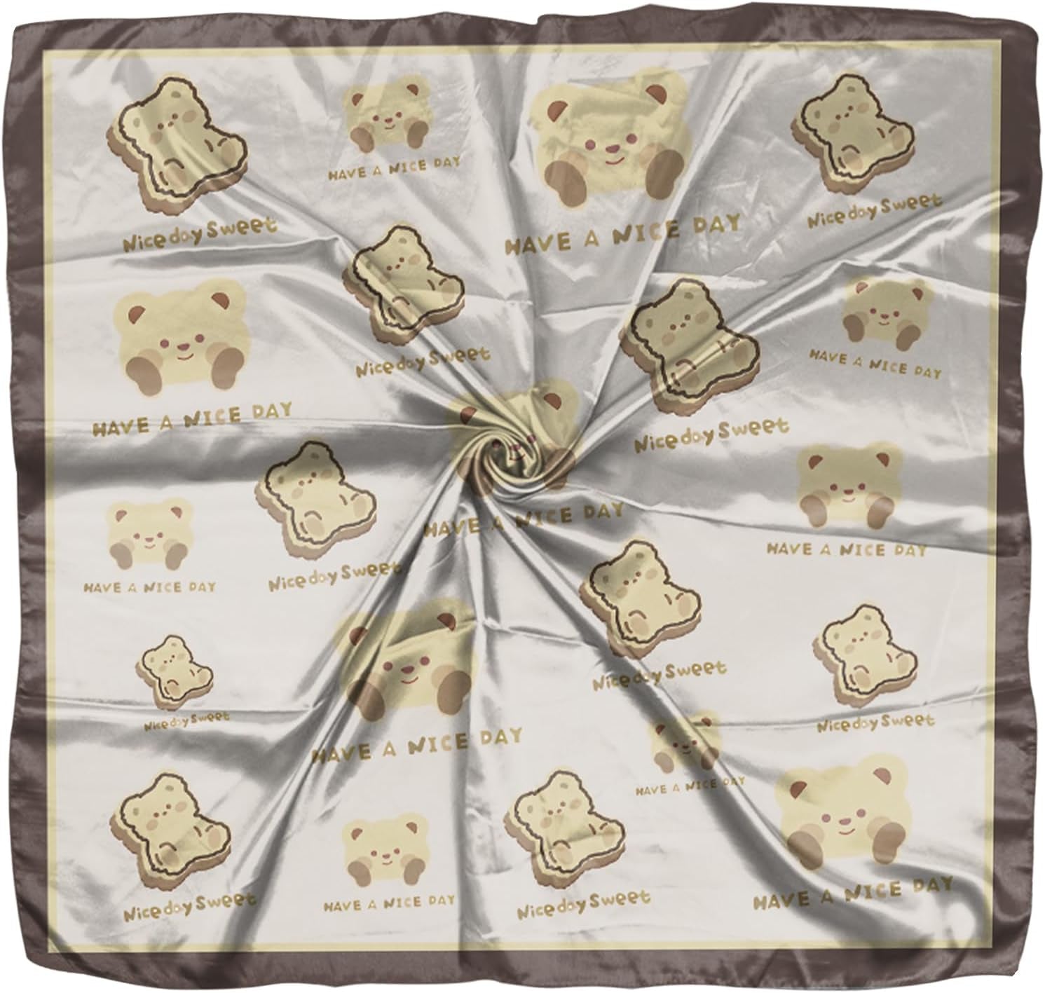 Scarf Silk Feeling Square Satin Head Hair Scarf Wrap 27.5 Inches Headwear Aesthetic Cute Decoration Women Girls