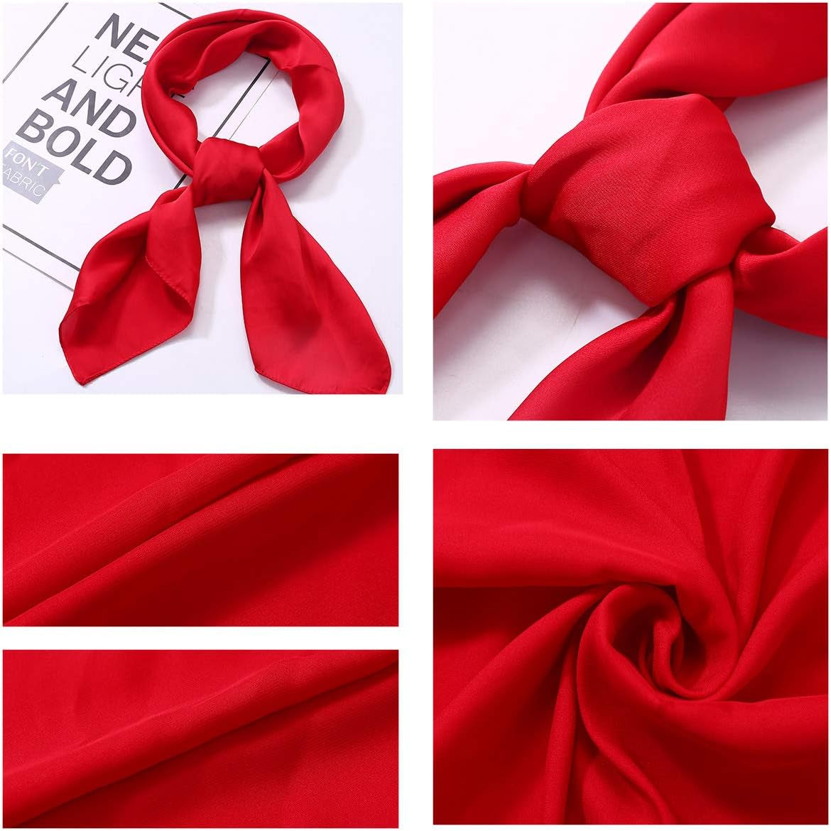 Scarf Satin Square Neck Hair Scarfs for Women 27" X 27"