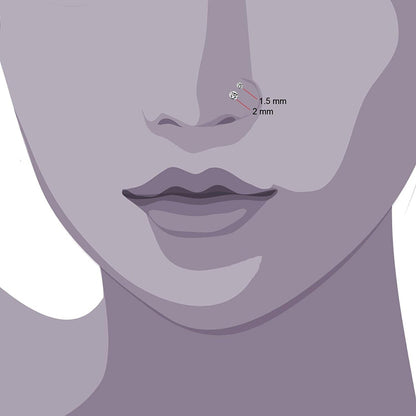 JEWELRIESHOP 40Pcs Nose Studs Stainless Steel CZ Nose Rings Pins Piercing Jewelry Bone Studs for Women Men Hypoallergenic 22G