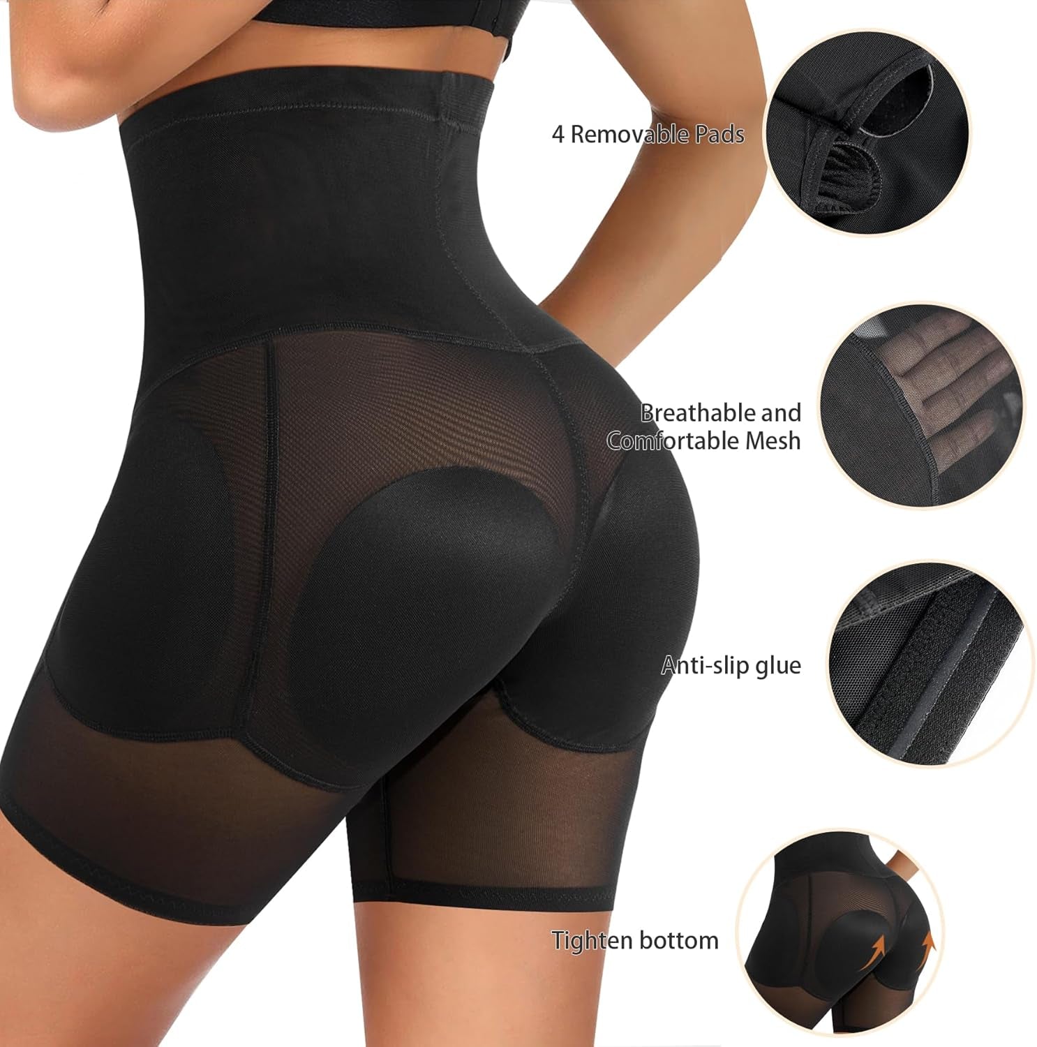 Irisnaya butt lifter panties with padding detail view