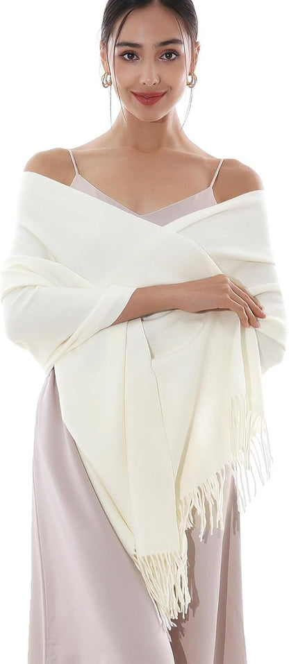 RIIQIICHY Winter Scarfs for Women Pashmina Shawls Wraps for Evening Dresses Large Warm Soft Scarves