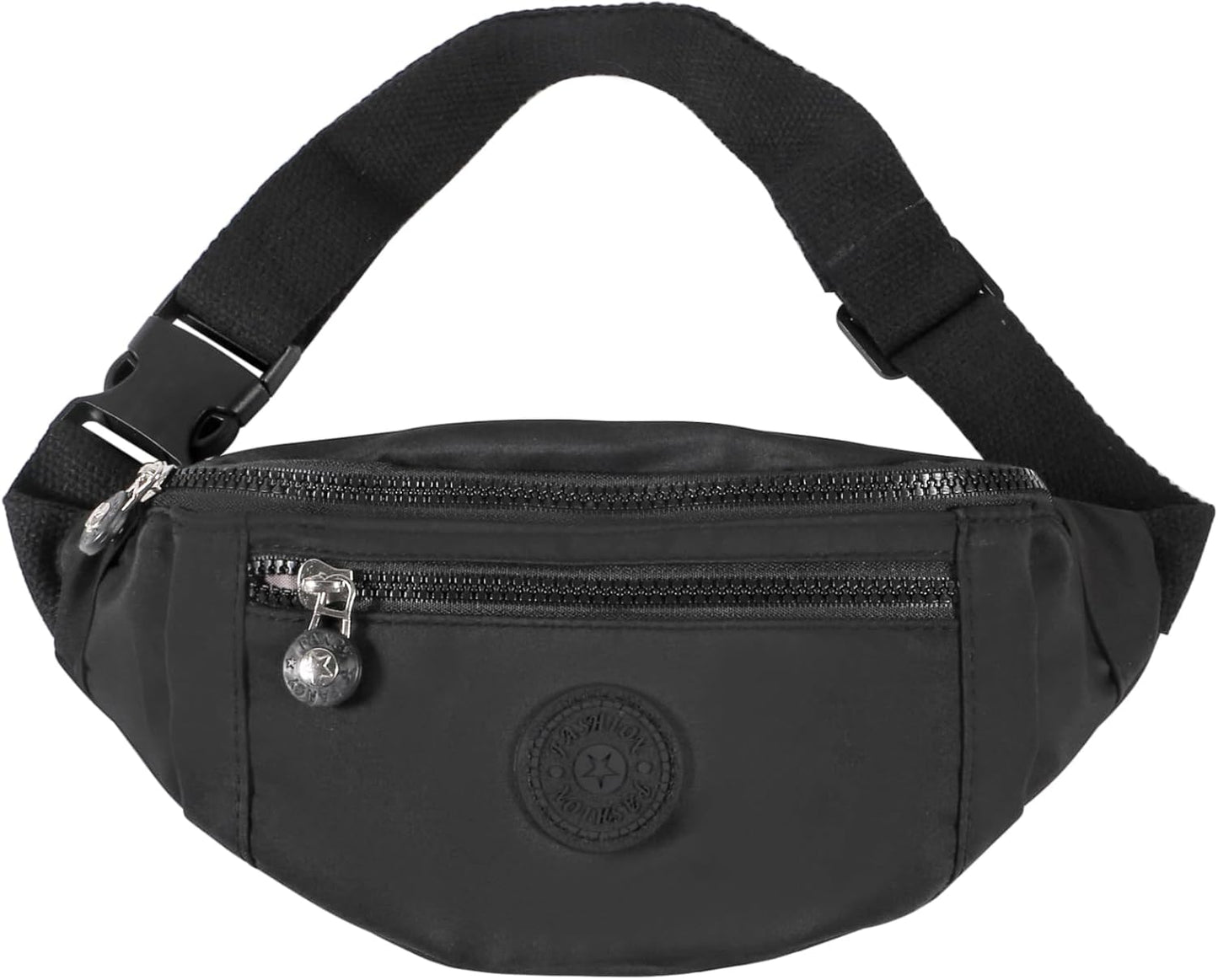 Front view of crossbody fanny pack showing pocket design