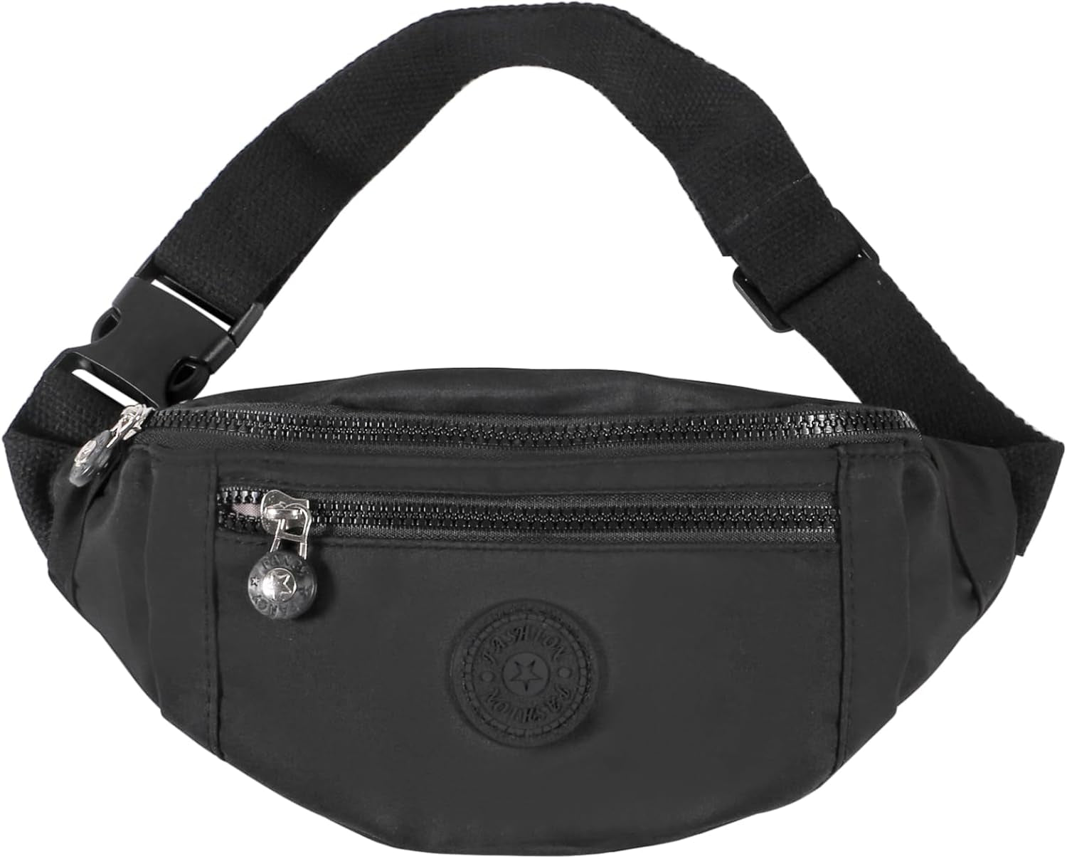 Front view of crossbody fanny pack showing pocket design