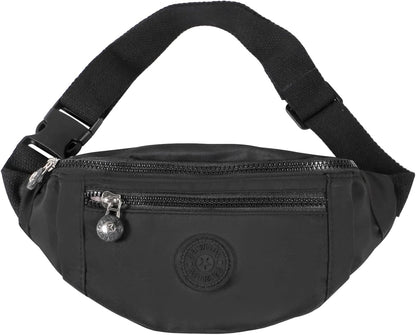 Front view of crossbody fanny pack showing pocket design