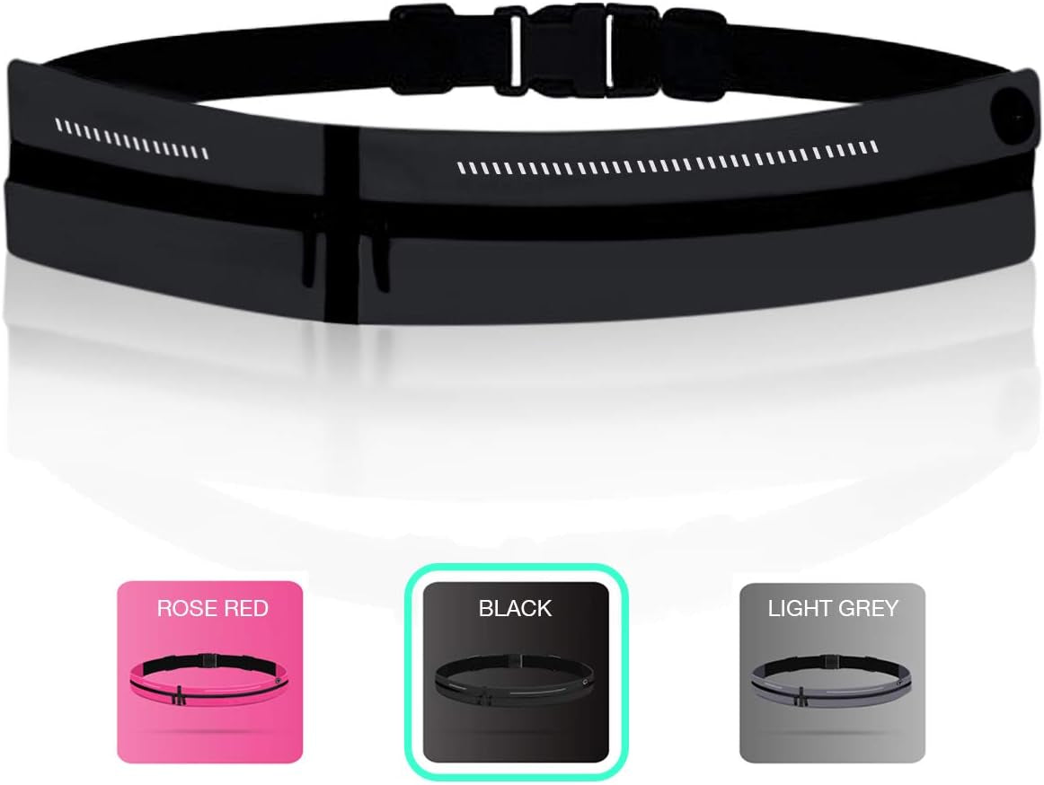 Ultra light bounce-free waist pouch showing water resistant material detail