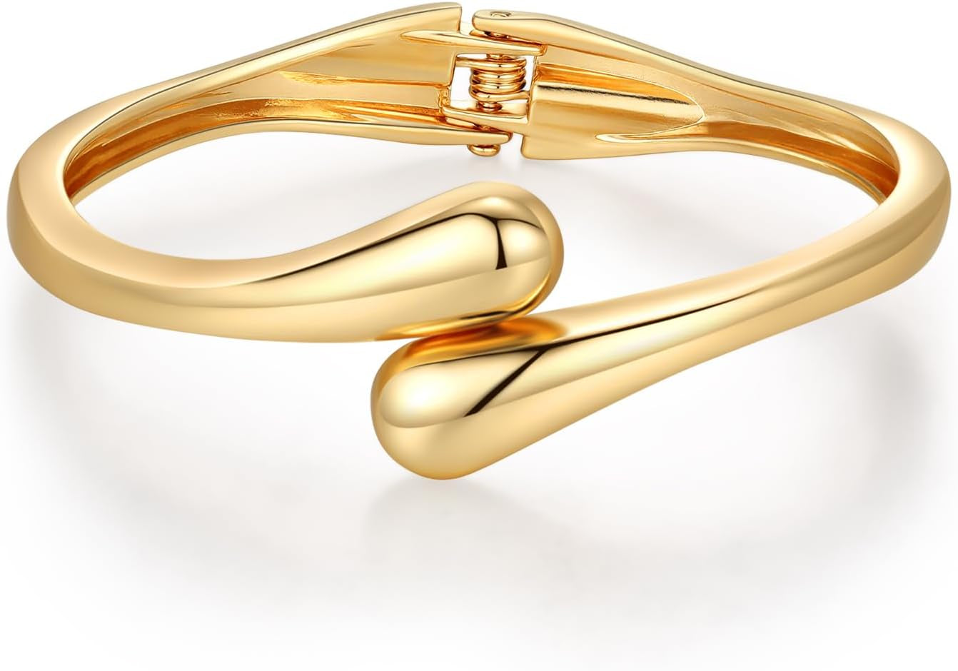 Chunky Gold Bangle Bracelets for Women Trendy 14K Gold Plated Cuff Bracelets Stack, Dainty Bracelet Sets Fashion Jewelry Gift