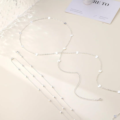 CAROVO Belly Waist Chain for Women 14K Gold Silver Plated Layered Body Chains Boho Cuban Figaro Pearl Heart Coin Satellite Bead Belly Chain Sexy Bikini Body Jewelry for Women Adjustable