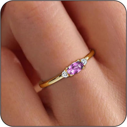 Premium gold plated birthstone ring mothers daughter gift