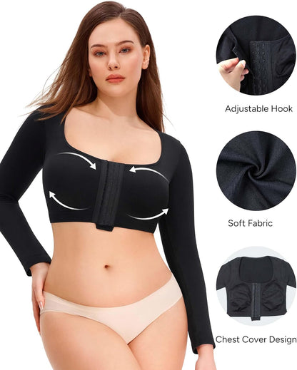 Nebility compression sleeve adjustable front closure straps
