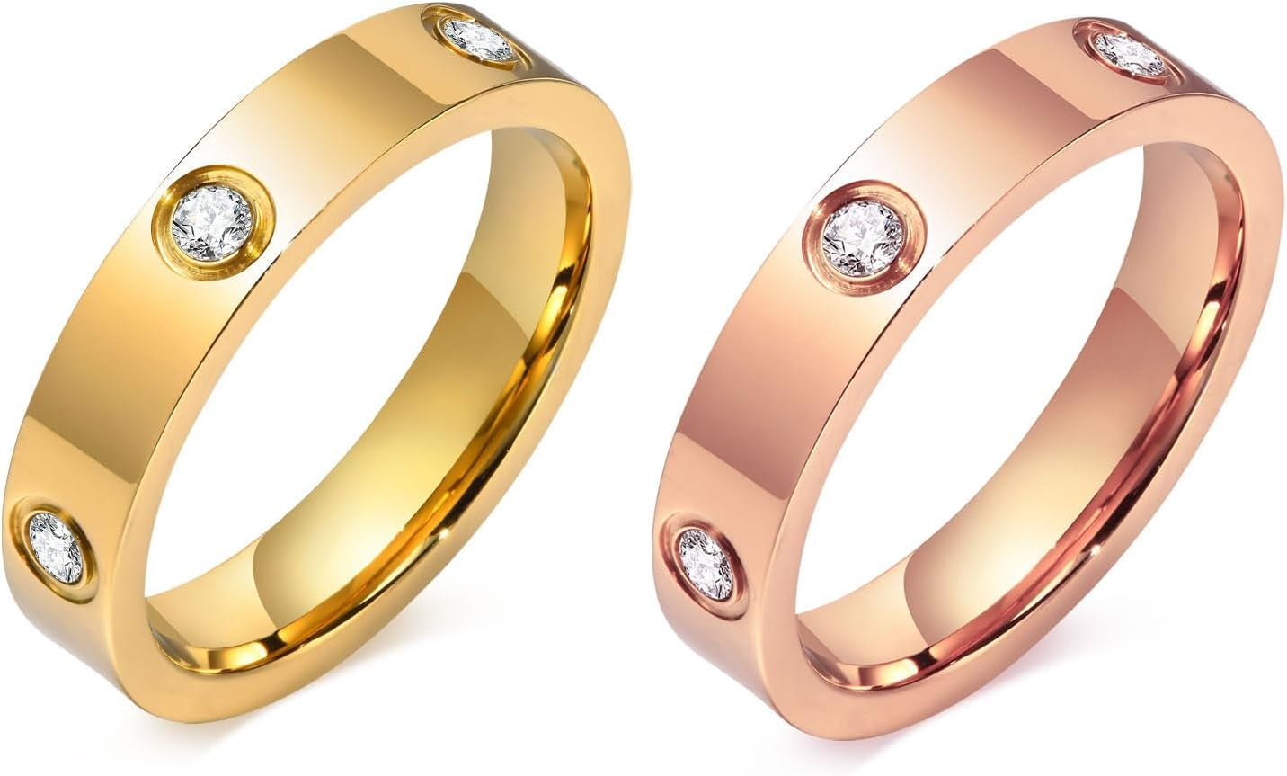 Cubic zirconia gold ring perfect Christmas gift for girlfriend