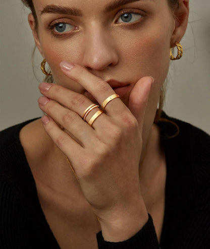 Gold Rings for Women Non Tarnish Dainty 14K Gold Plated Stackable Rings for Women Cubic Zirconia Ring Set Wedding Bands Thumb Love Engagement Rings Size 5-11