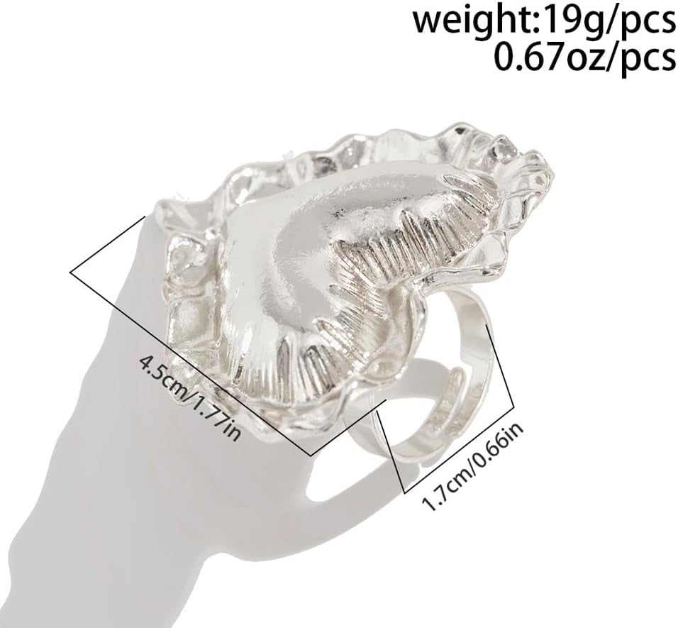 Gold plated puffy heart ring showing glossy polished finish