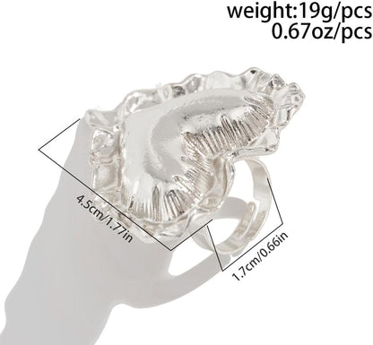 Gold plated puffy heart ring showing glossy polished finish