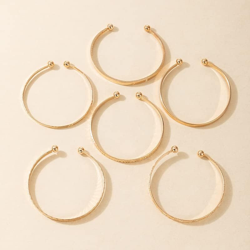 Women'S Stackable Gold Cuff Bangle Bracelets - Boho Retro Wide - Face Design with Graceful Temperament, Totem Embossed & Love Charm Sets, Ideal for Layered Styling and Festival Accessories