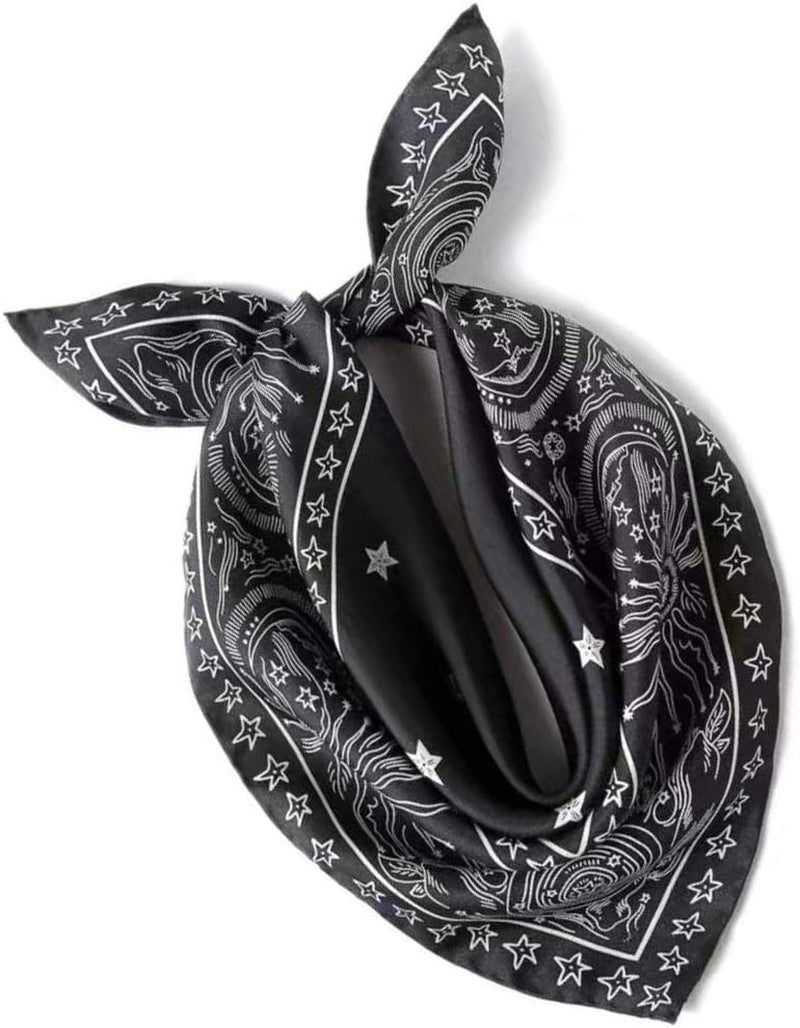 ANDANTINO 100% Mulberry Silk Scarf -21” Lightweight Square Neckerchief – Breathable Digital Printed Scarves with Gift Packed